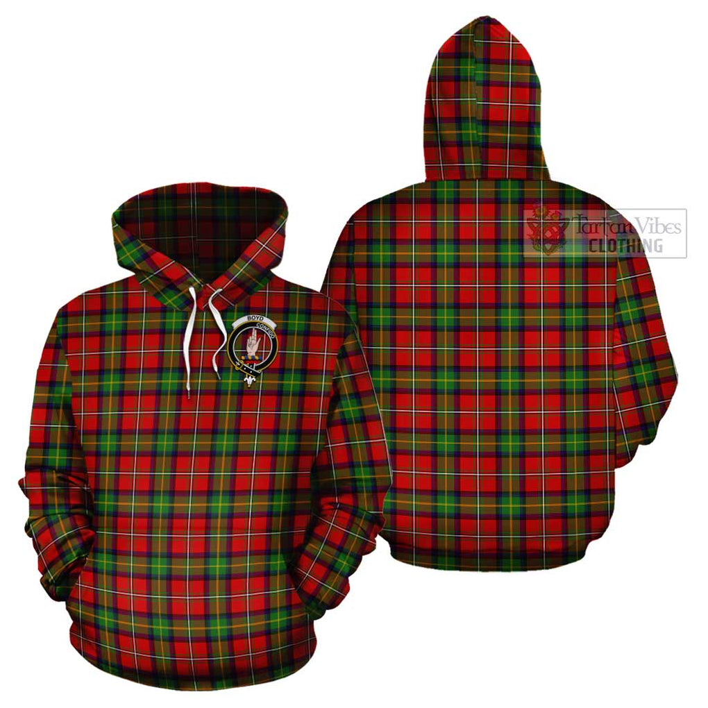 Boyd Tartan Cotton Hoodie with Family Crest Pullover Hoodie - Tartan Vibes Clothing