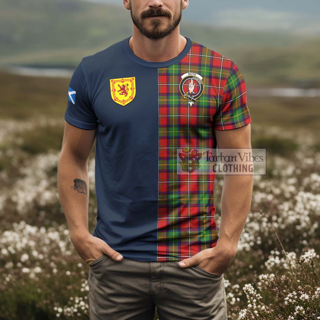 Tartan Vibes Clothing Boyd Modern Tartan T-Shirt Alba with Scottish Lion Royal Arm Half Style