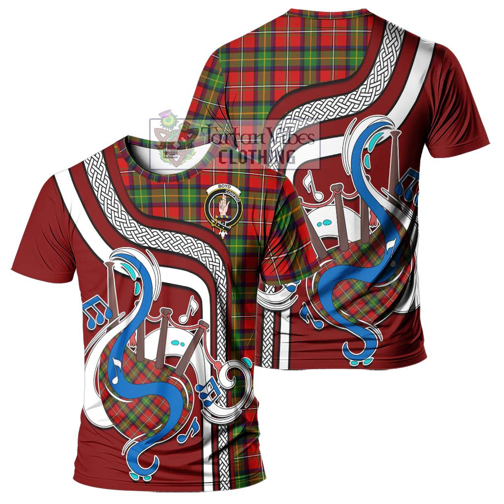 Boyd Tartan T-Shirt with Epic Bagpipe Style - Tartanvibesclothing Shop