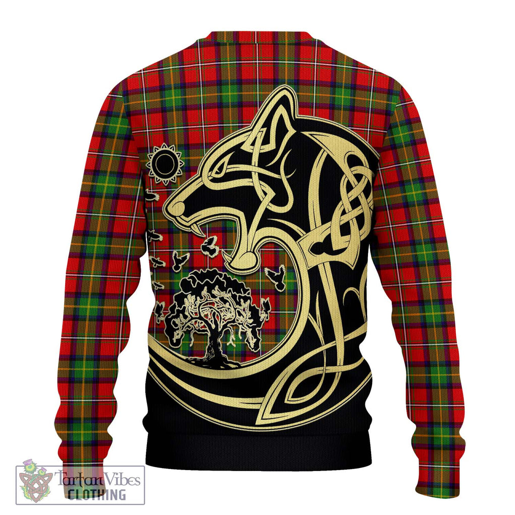 Boyd Tartan Knitted Sweater with Family Crest Celtic Wolf Style - Tartan Vibes Clothing