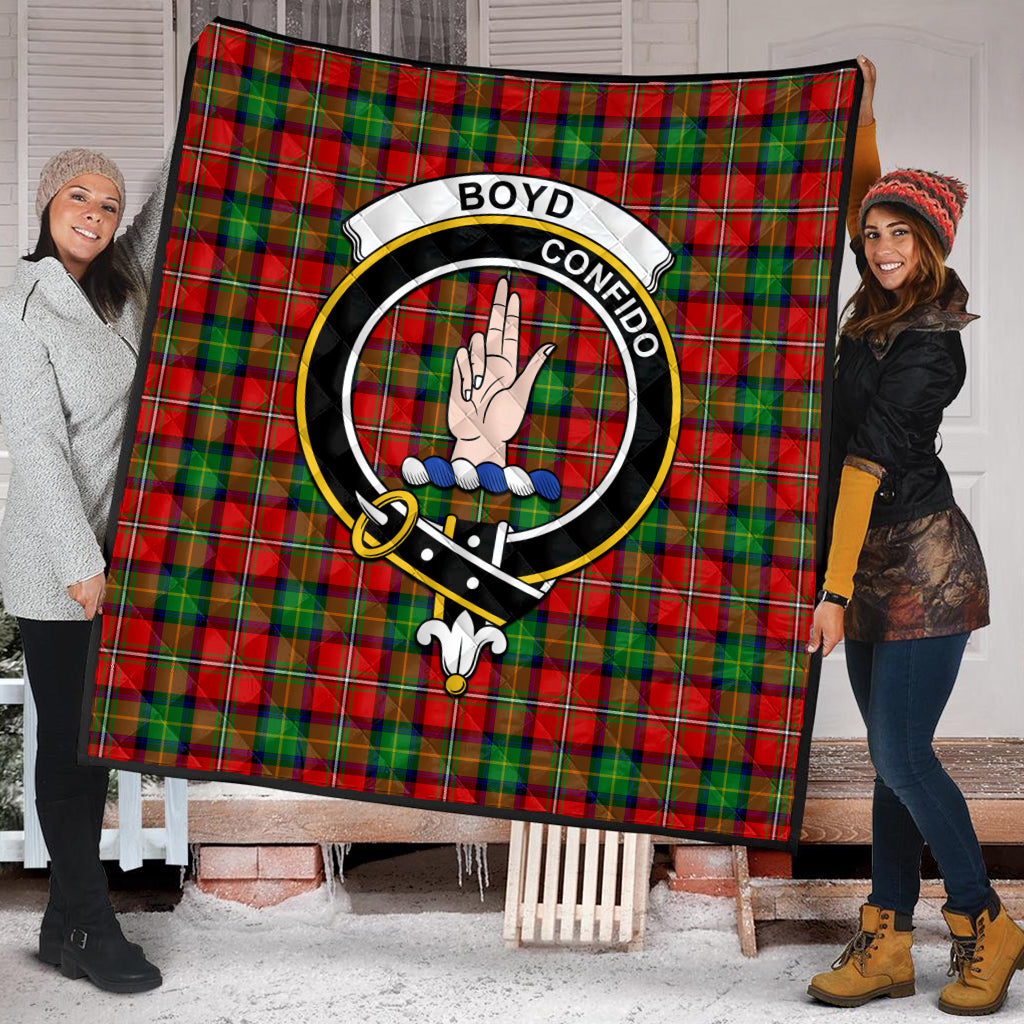 Boyd Modern Tartan Quilt with Family Crest - Tartanvibesclothing