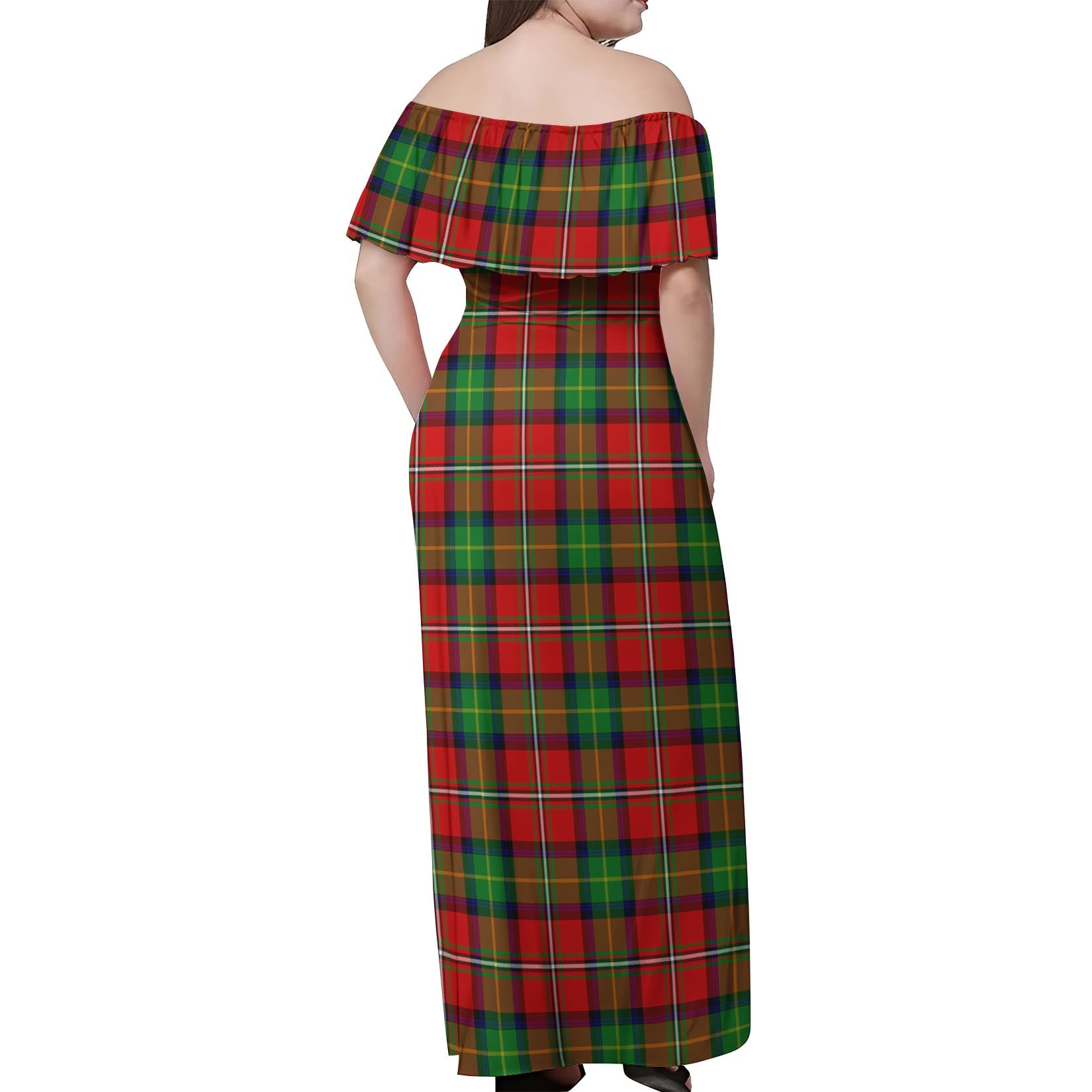 Boyd Modern Tartan Off Shoulder Long Dress - Tartanvibesclothing