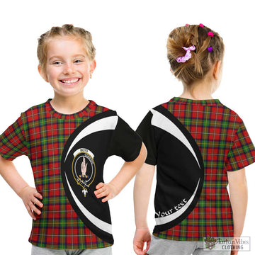 Boyd Tartan Kid T-Shirt with Family Crest Circle Style