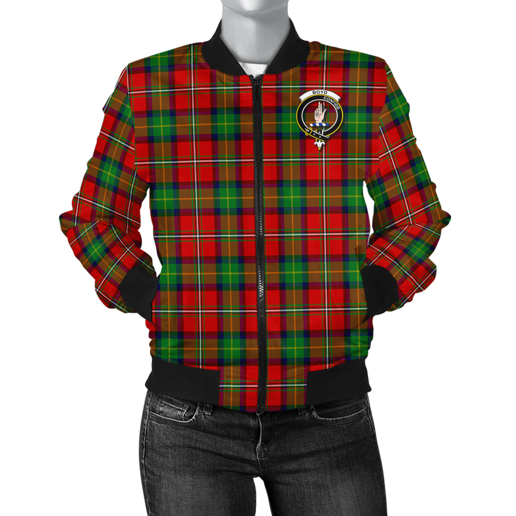 Boyd Modern Tartan Bomber Jacket with Family Crest - Tartanvibesclothing