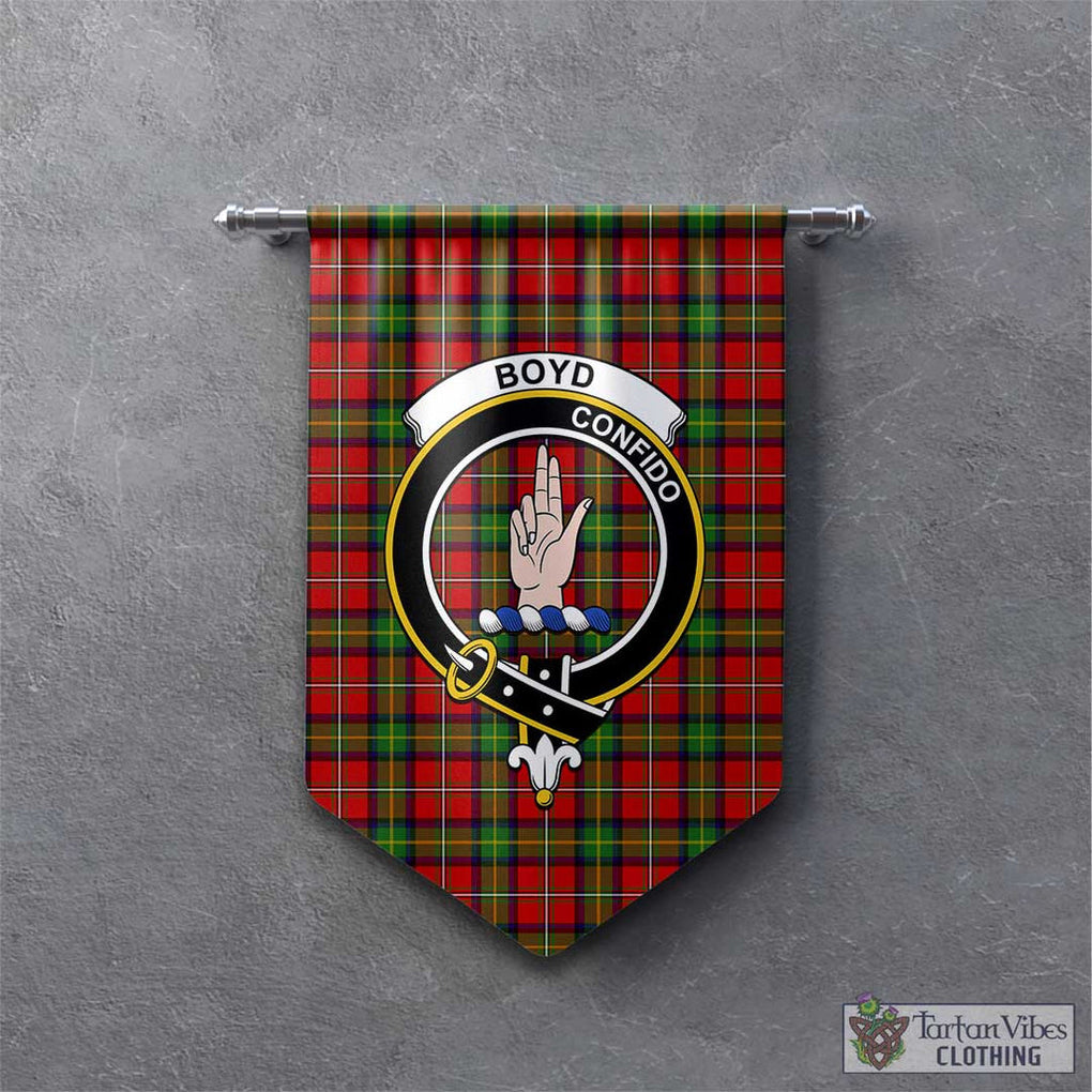 Tartan Vibes Clothing Boyd Modern Tartan Gonfalon, Tartan Banner with Family Crest