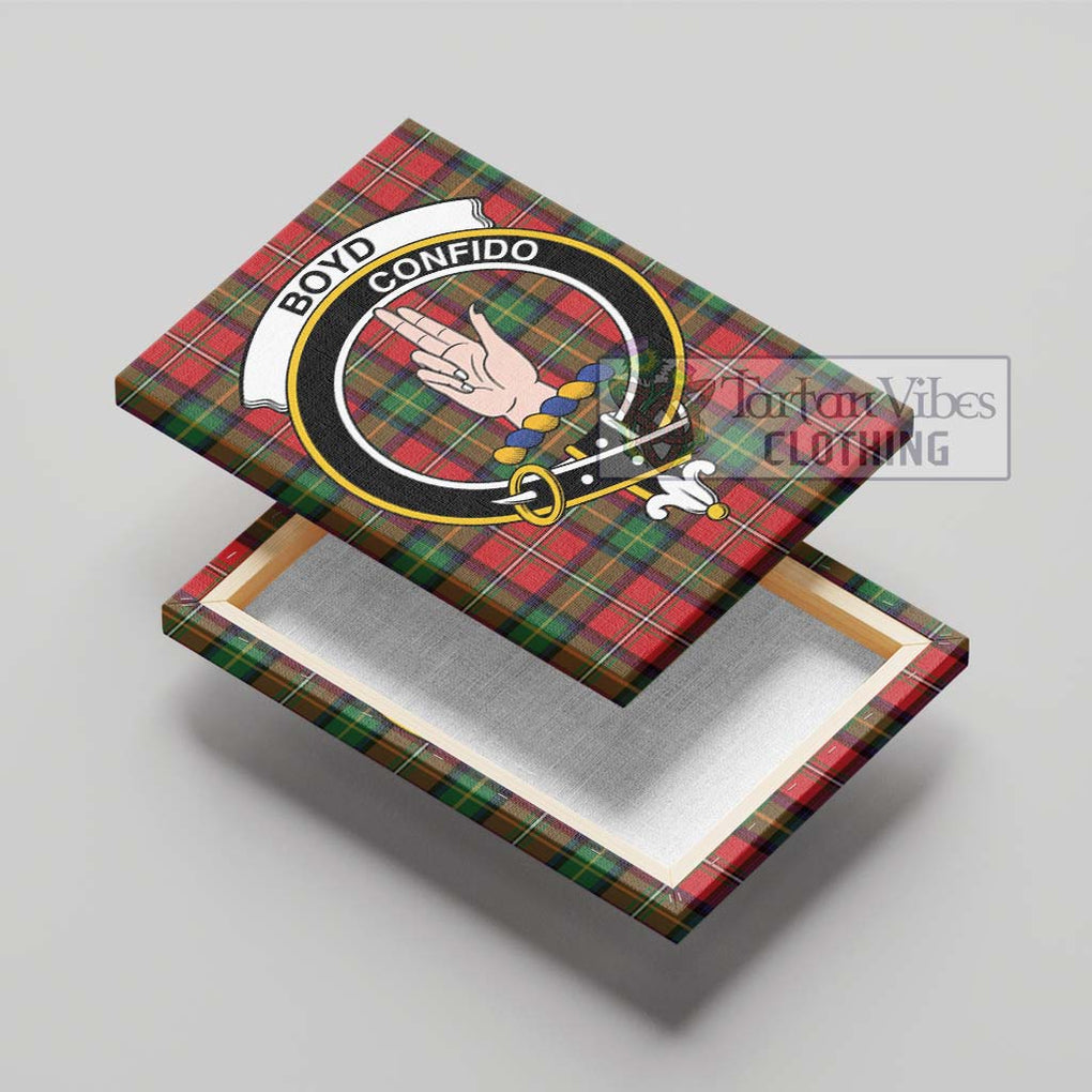 Boyd Tartan Canvas Print Wall Art with Family Crest - Tartan Vibes Clothing