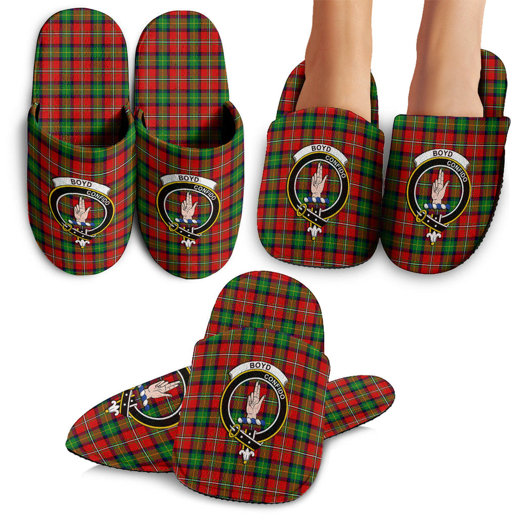 Boyd Modern Tartan Home Slippers with Family Crest - Tartanvibesclothing