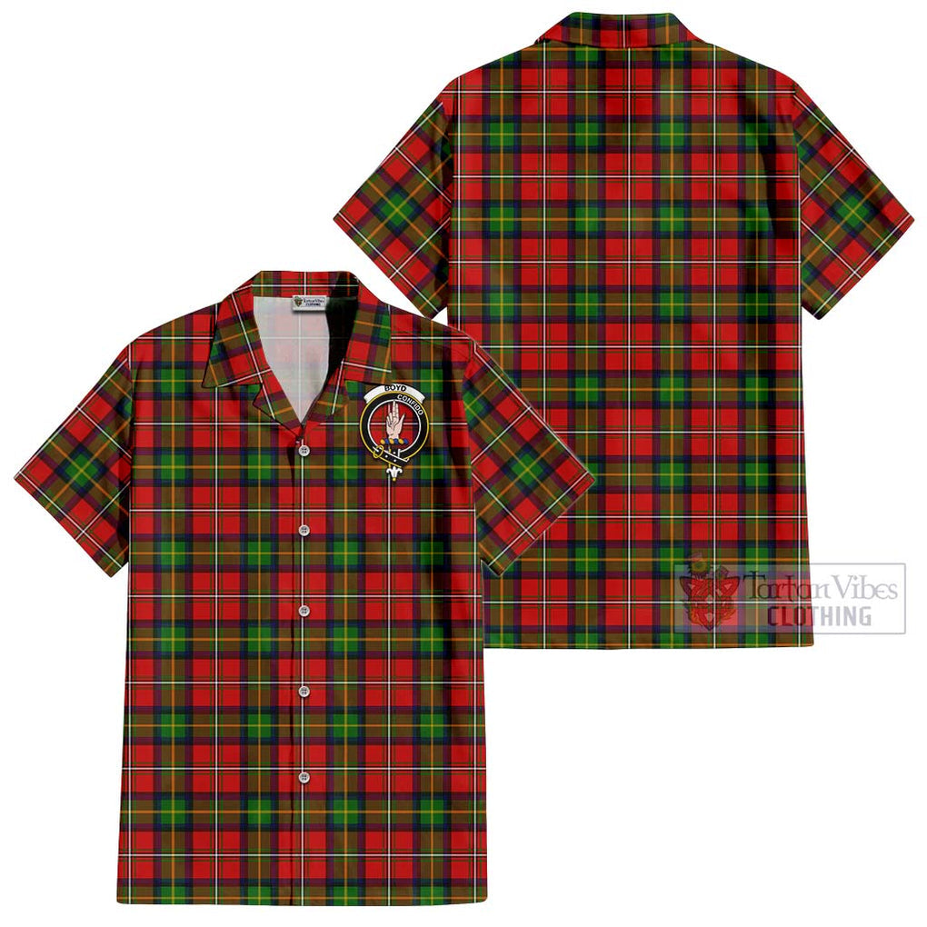 Boyd Tartan Cotton Hawaiian Shirt with Family Crest Kid - Tartan Vibes Clothing