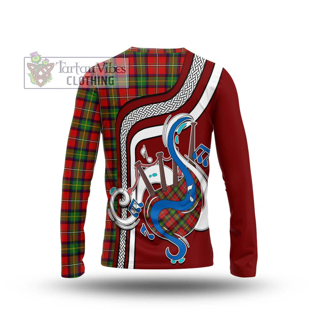 Tartan Vibes Clothing Boyd Modern Tartan Long Sleeve T-Shirt with Epic Bagpipe Style