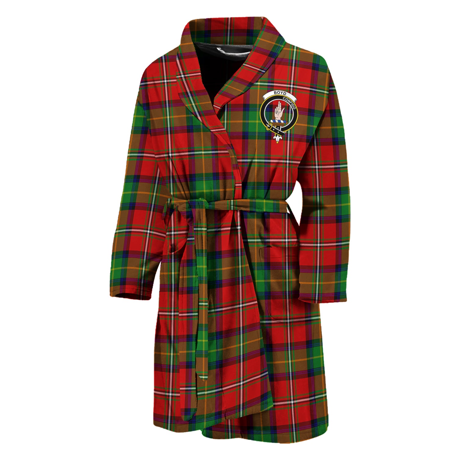 Boyd Tartan Bathrobe with Family Crest Unisex M - Tartan Vibes Clothing