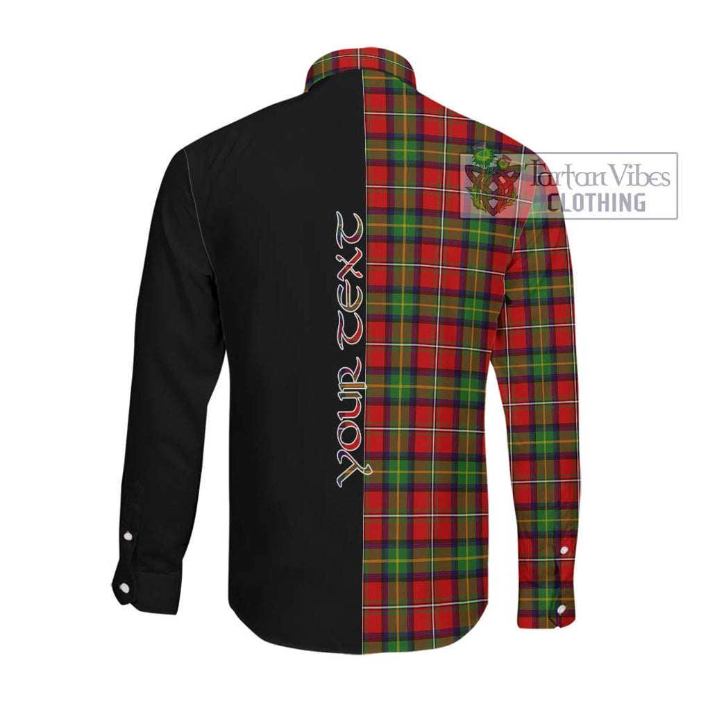 Boyd Tartan Long Sleeve Button Shirt with Family Crest and Half Of Me Style Men's Shirt - Tartanvibesclothing Shop