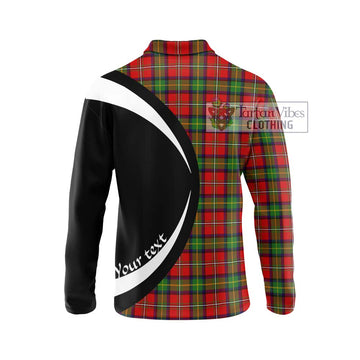 Boyd Tartan Long Sleeve Polo Shirt with Family Crest Circle Style