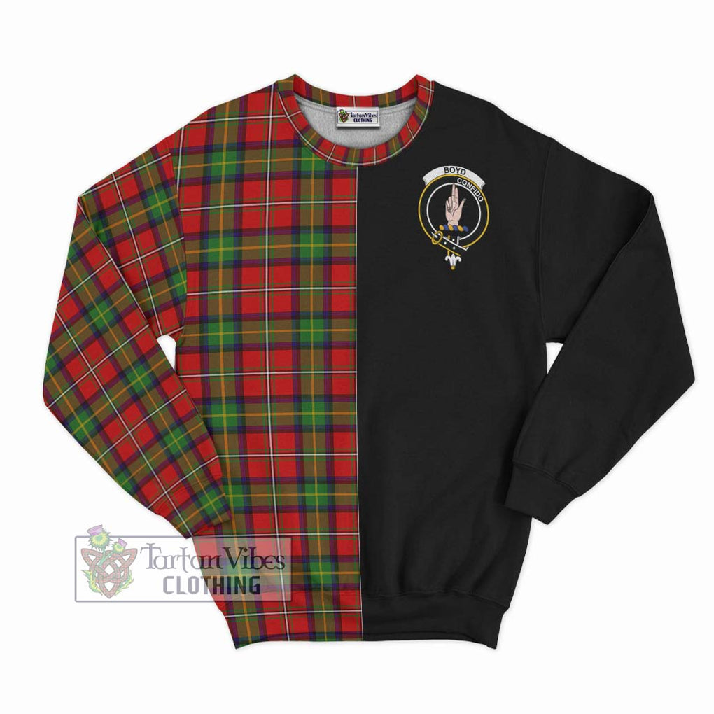 Boyd Tartan Sweatshirt with Family Crest and Half Of Me Style - Tartanvibesclothing Shop