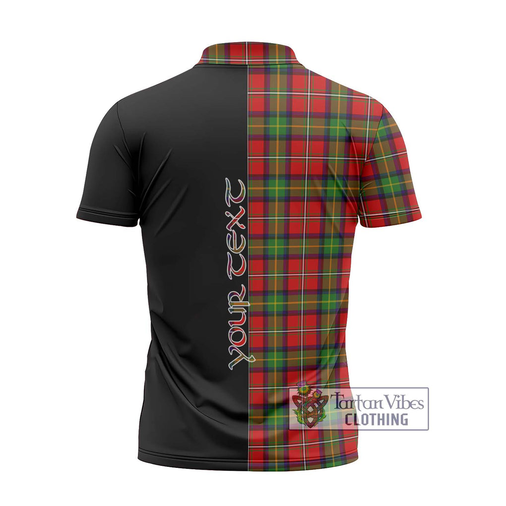 Boyd Tartan Zipper Polo Shirt with Family Crest and Half Of Me Style - Tartanvibesclothing Shop