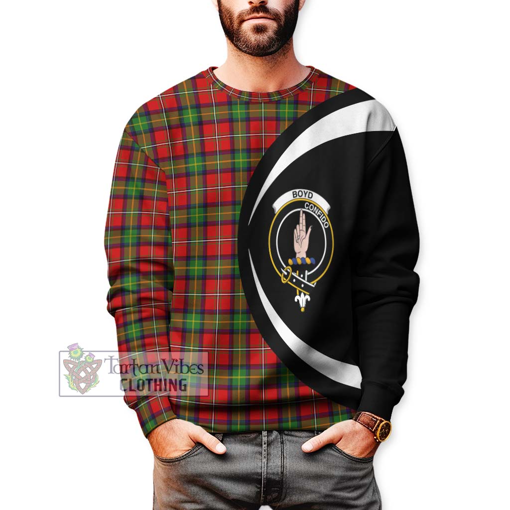 Boyd Tartan Sweatshirt with Family Crest Circle Style - Tartan Vibes Clothing