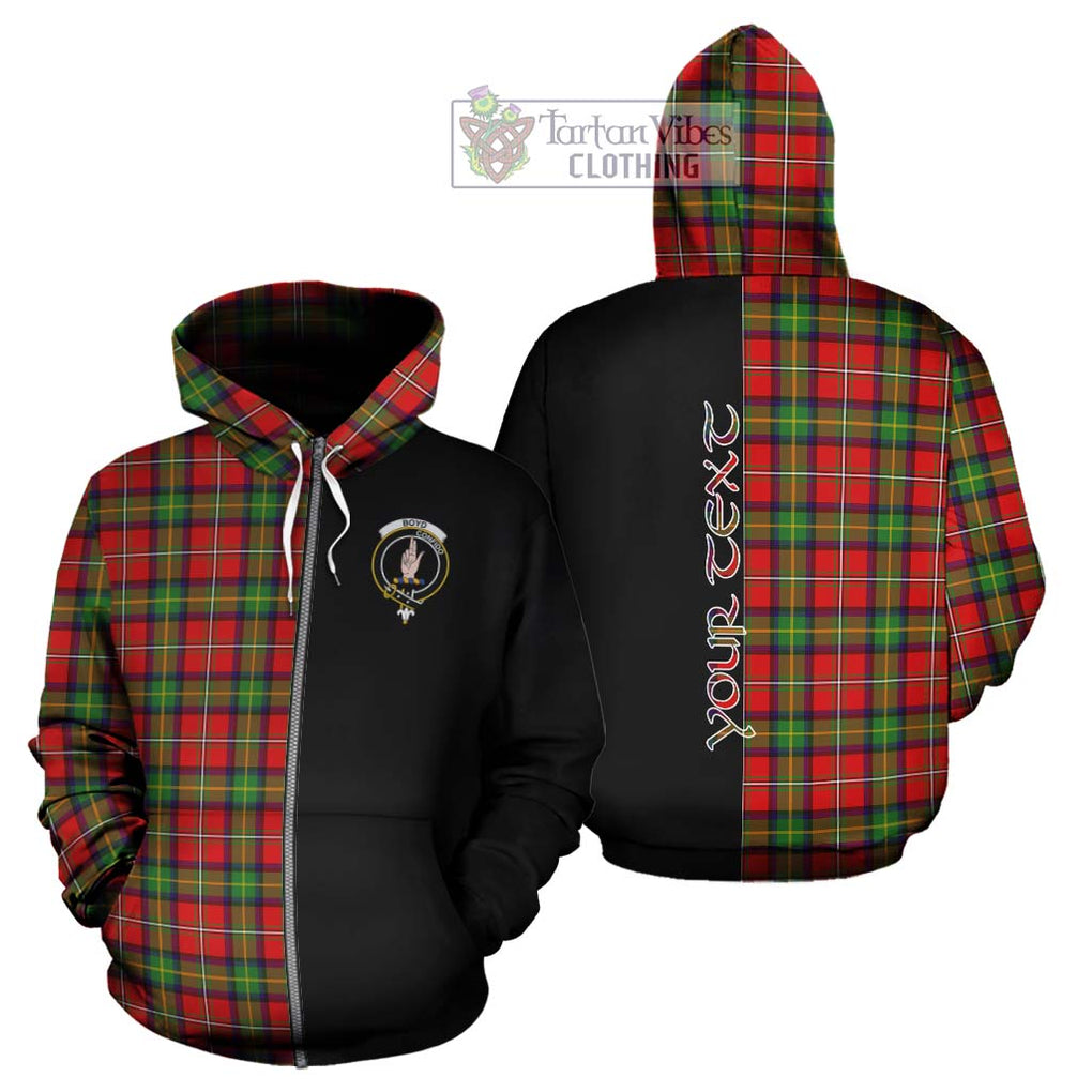 Boyd Tartan Hoodie with Family Crest and Half Of Me Style - Tartanvibesclothing Shop