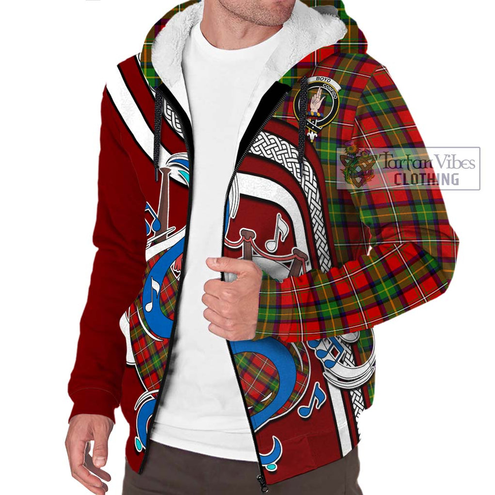 Boyd Tartan Sherpa Hoodie with Epic Bagpipe Style Unisex - Tartanvibesclothing Shop