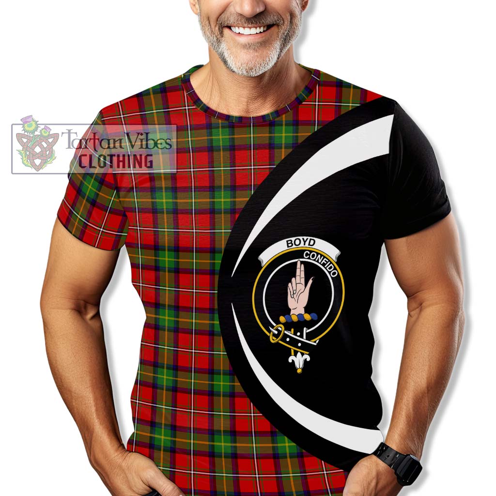 Tartan Vibes Clothing Boyd Modern Tartan T-Shirt with Family Crest Circle Style