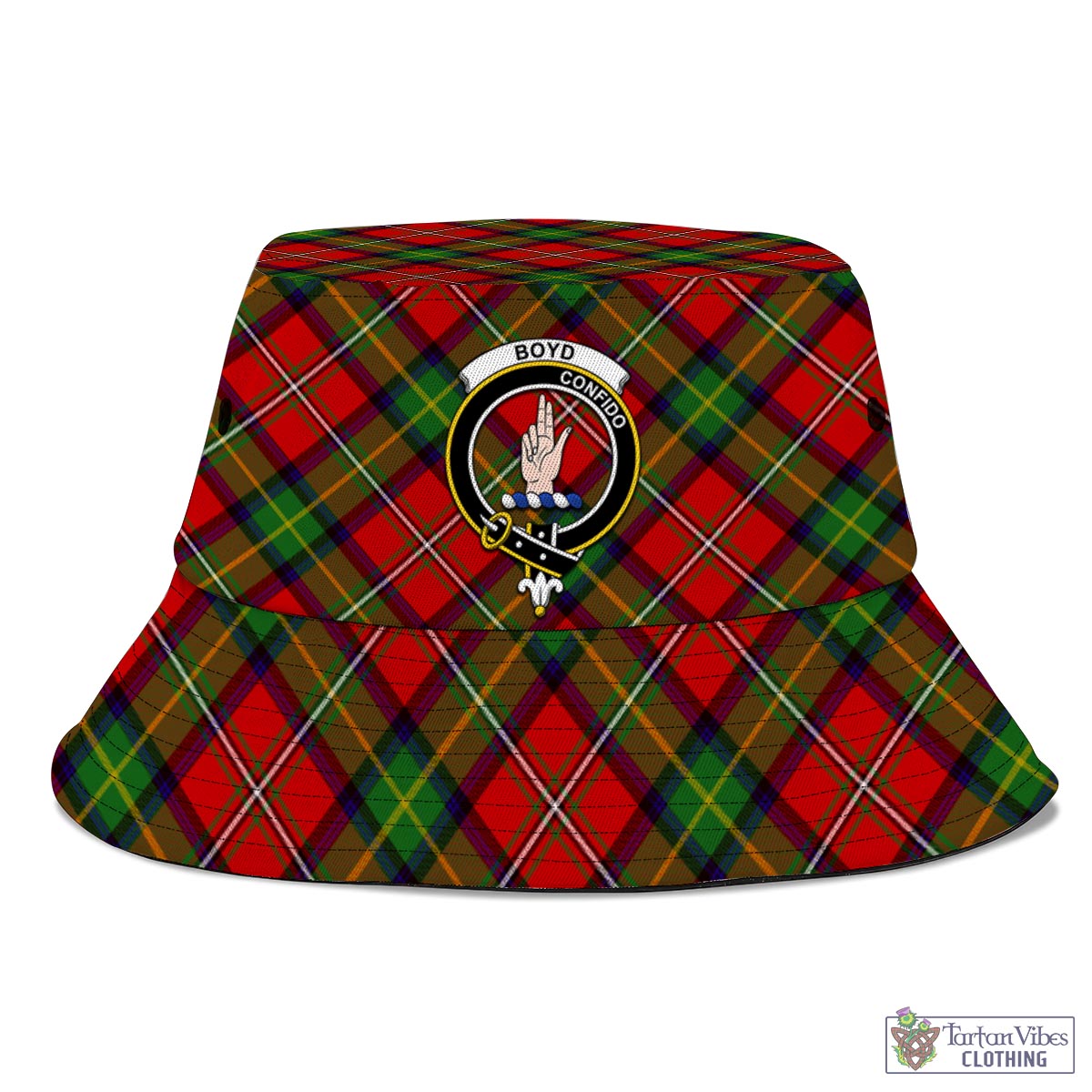 Tartan Vibes Clothing Boyd Modern Tartan Bucket Hat with Family Crest