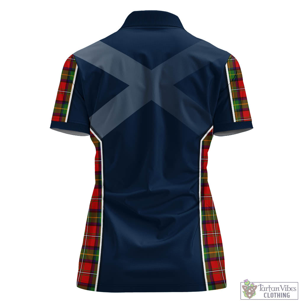 Tartan Vibes Clothing Boyd Modern Tartan Women's Polo Shirt with Family Crest and Scottish Thistle Vibes Sport Style