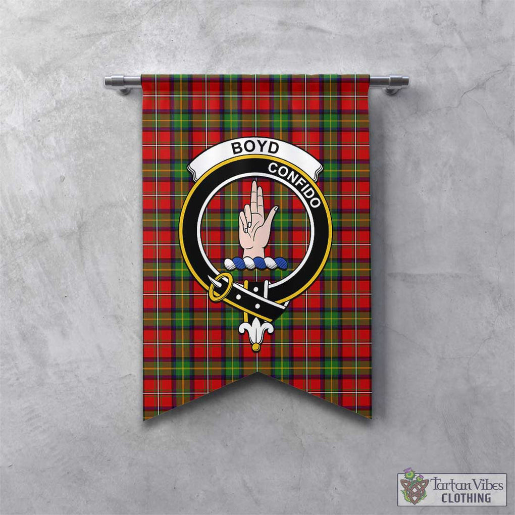 Tartan Vibes Clothing Boyd Modern Tartan Gonfalon, Tartan Banner with Family Crest