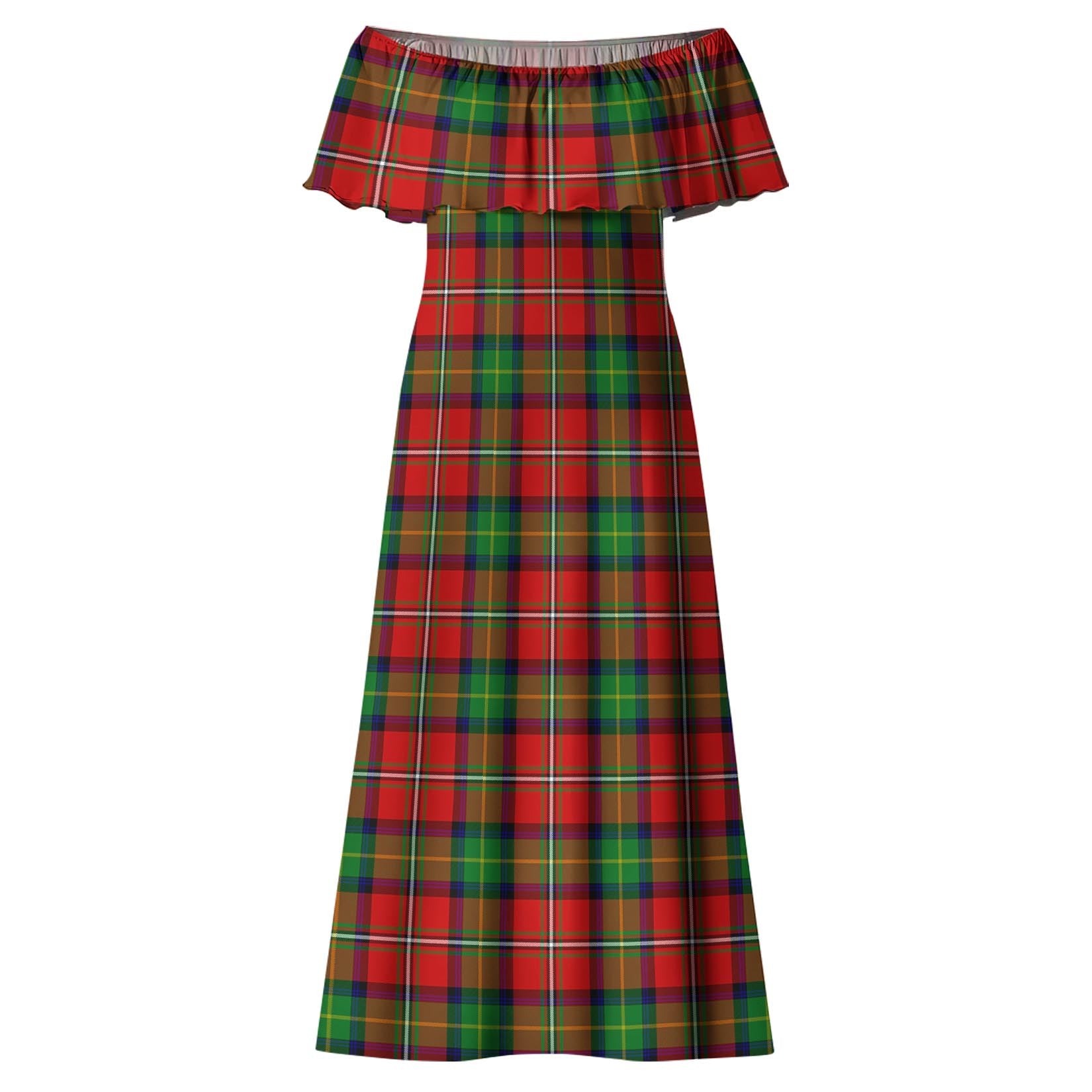 Boyd Modern Tartan Off Shoulder Long Dress - Tartanvibesclothing