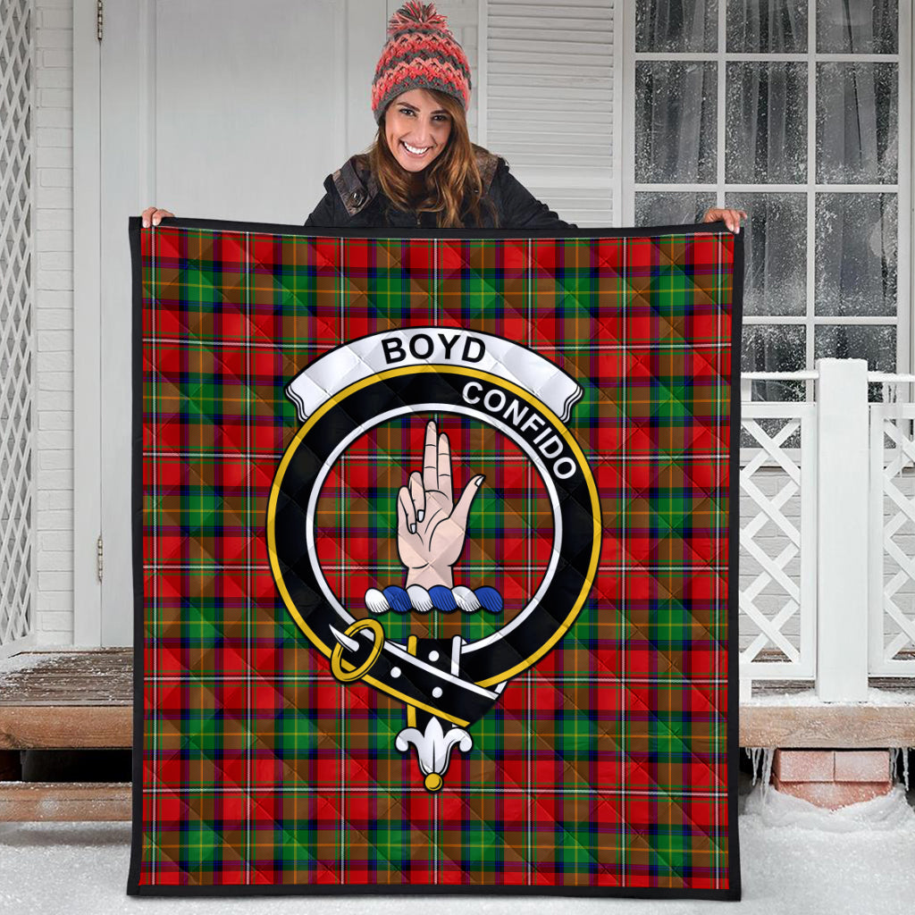 Boyd Modern Tartan Quilt with Family Crest - Tartanvibesclothing