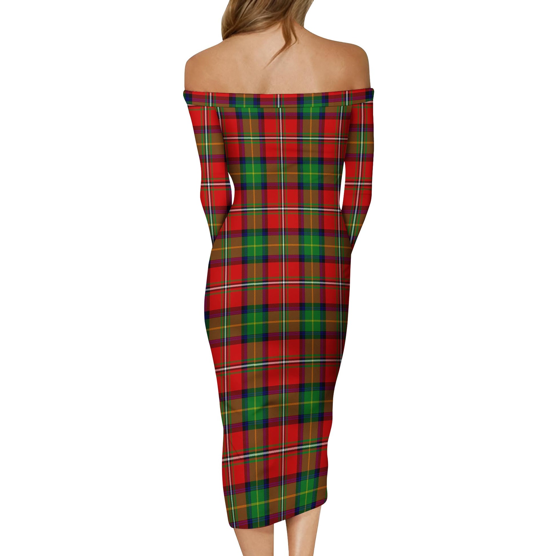 Boyd Modern Tartan Off Shoulder Lady Dress - Tartanvibesclothing