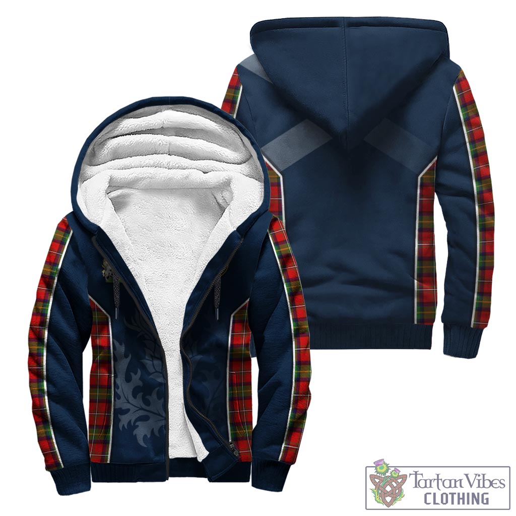 Tartan Vibes Clothing Boyd Modern Tartan Sherpa Hoodie with Family Crest and Scottish Thistle Vibes Sport Style