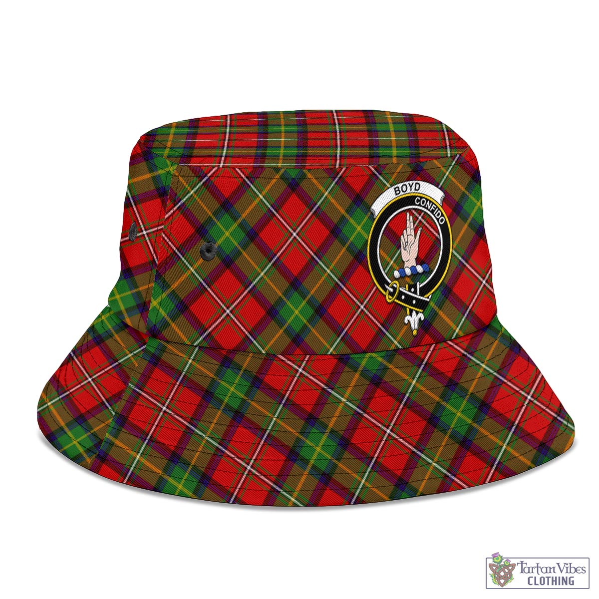 Tartan Vibes Clothing Boyd Modern Tartan Bucket Hat with Family Crest