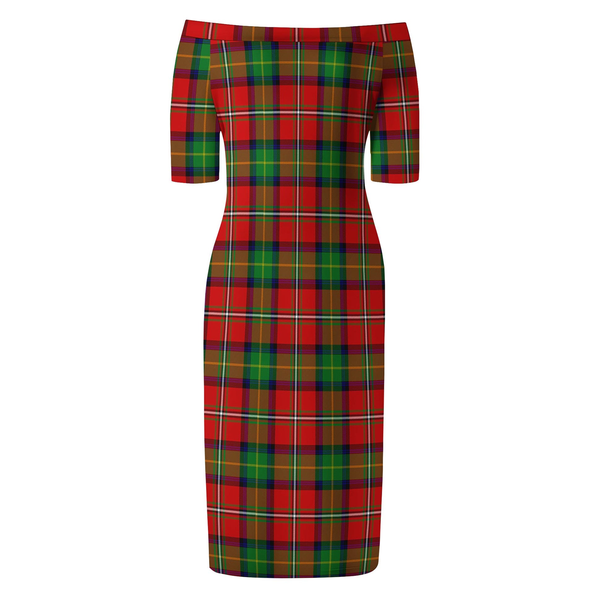 Boyd Modern Tartan Off Shoulder Lady Dress - Tartanvibesclothing