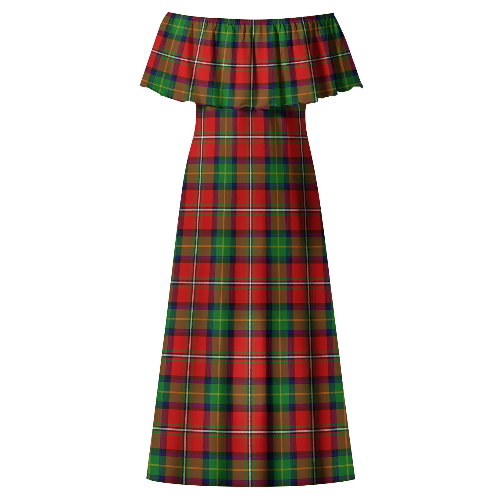 Boyd Modern Tartan Off Shoulder Long Dress - Tartanvibesclothing