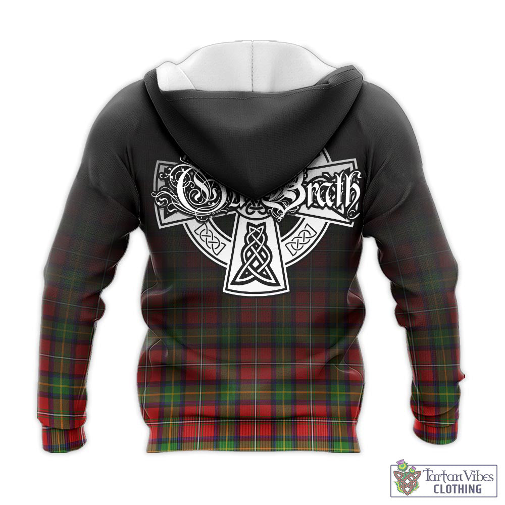 Tartan Vibes Clothing Boyd Modern Tartan Knitted Hoodie Featuring Alba Gu Brath Family Crest Celtic Inspired