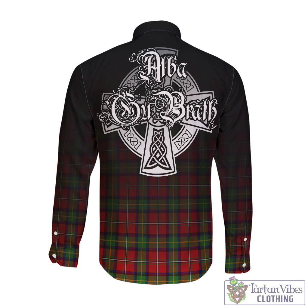 Tartan Vibes Clothing Boyd Modern Tartan Long Sleeve Button Up Featuring Alba Gu Brath Family Crest Celtic Inspired