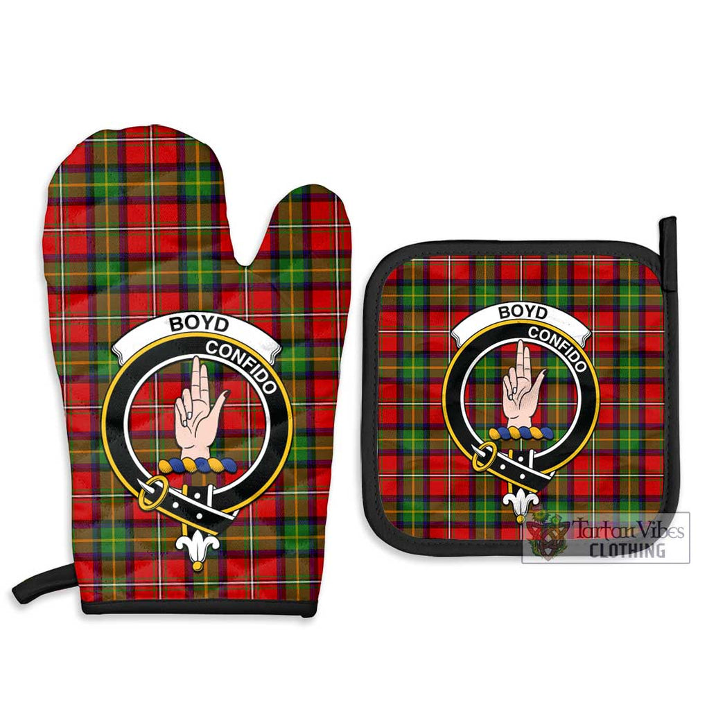 Boyd Tartan Combo Oven Mitt & Pot-Holder with Family Crest - Tartan Vibes Clothing