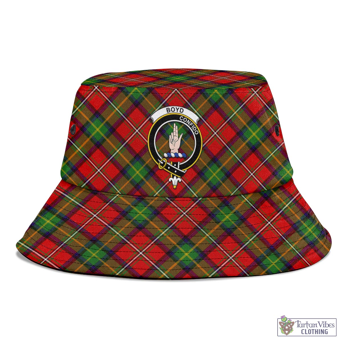 Tartan Vibes Clothing Boyd Modern Tartan Bucket Hat with Family Crest