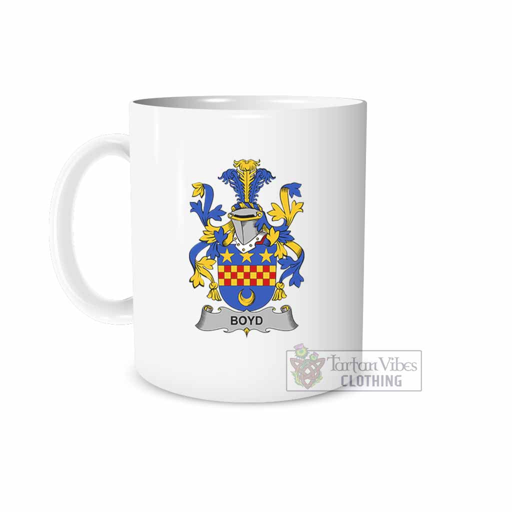Boyd of Danson Irish Clan Coat of Arms Ceramic Mug White - 2D-tartanvibesclothing