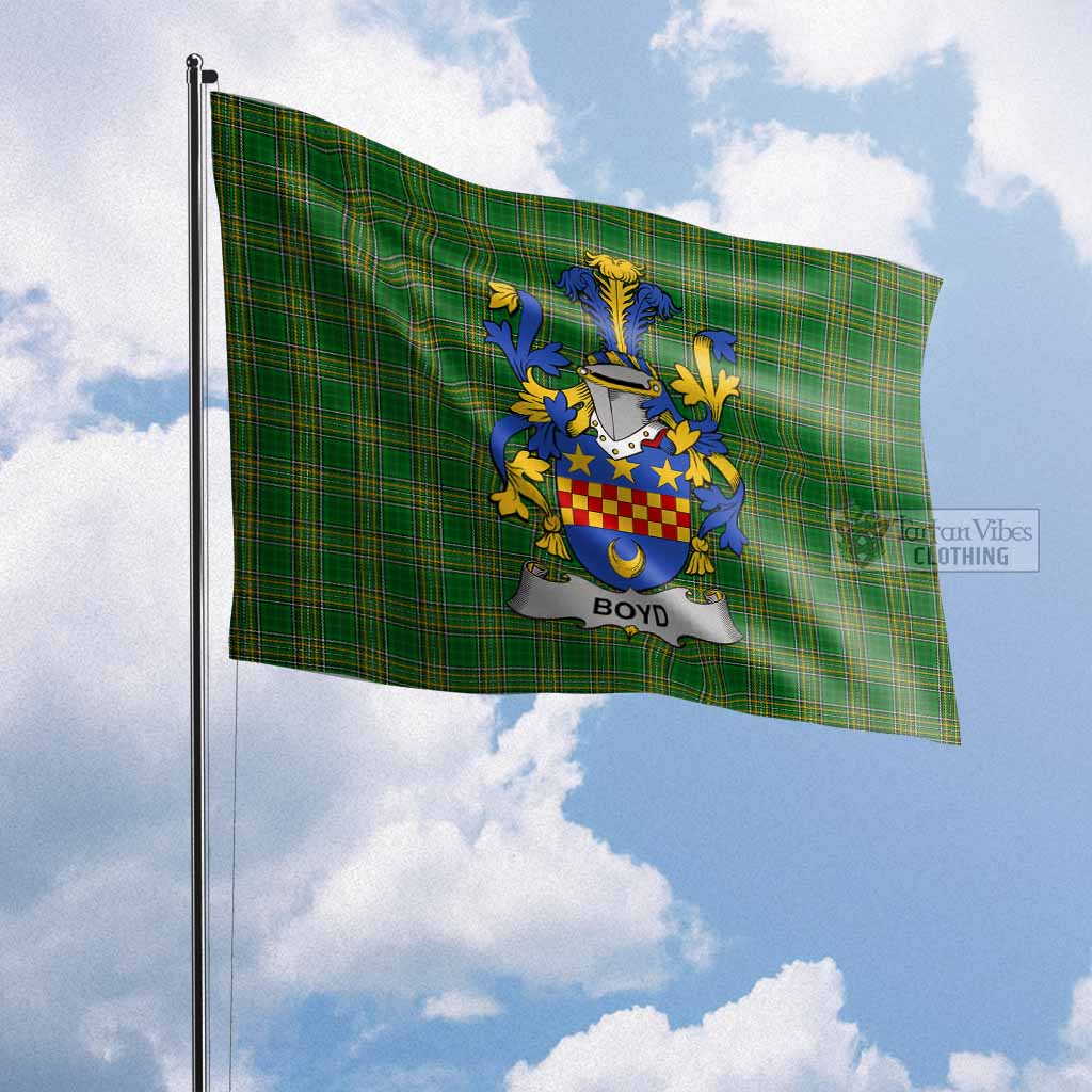 Tartan Vibes Clothing Boyd of Danson Irish Clan Flag with Coat of Arms