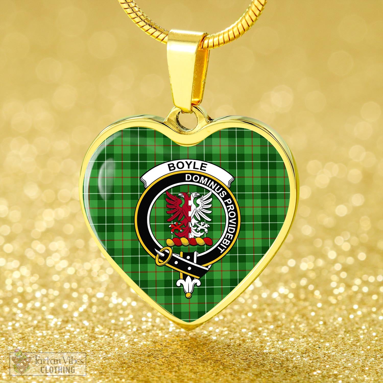 Tartan Vibes Clothing Boyle Tartan Heart Necklace with Family Crest