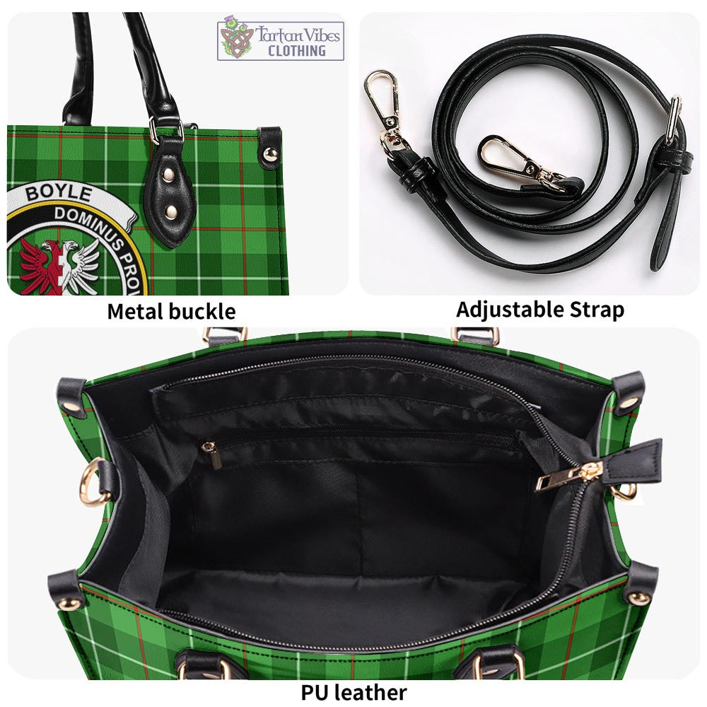 Tartan Vibes Clothing Boyle Tartan Luxury Leather Handbags with Family Crest