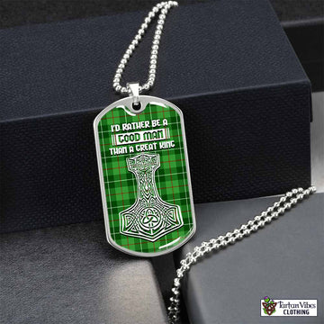 Boyle Tartan Dog Tag Necklace Viking Mjolnir Style