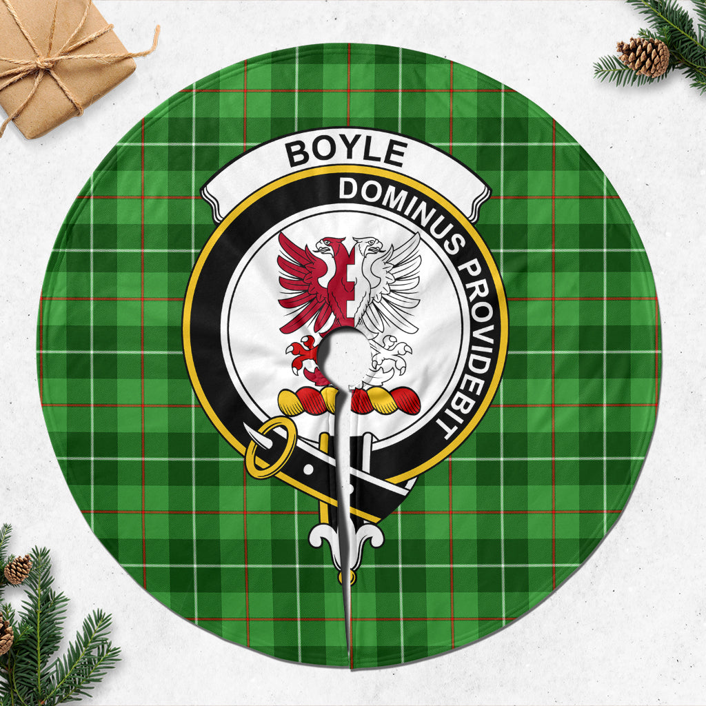 Boyle Tartan Christmas Tree Skirt with Family Crest - Tartanvibesclothing