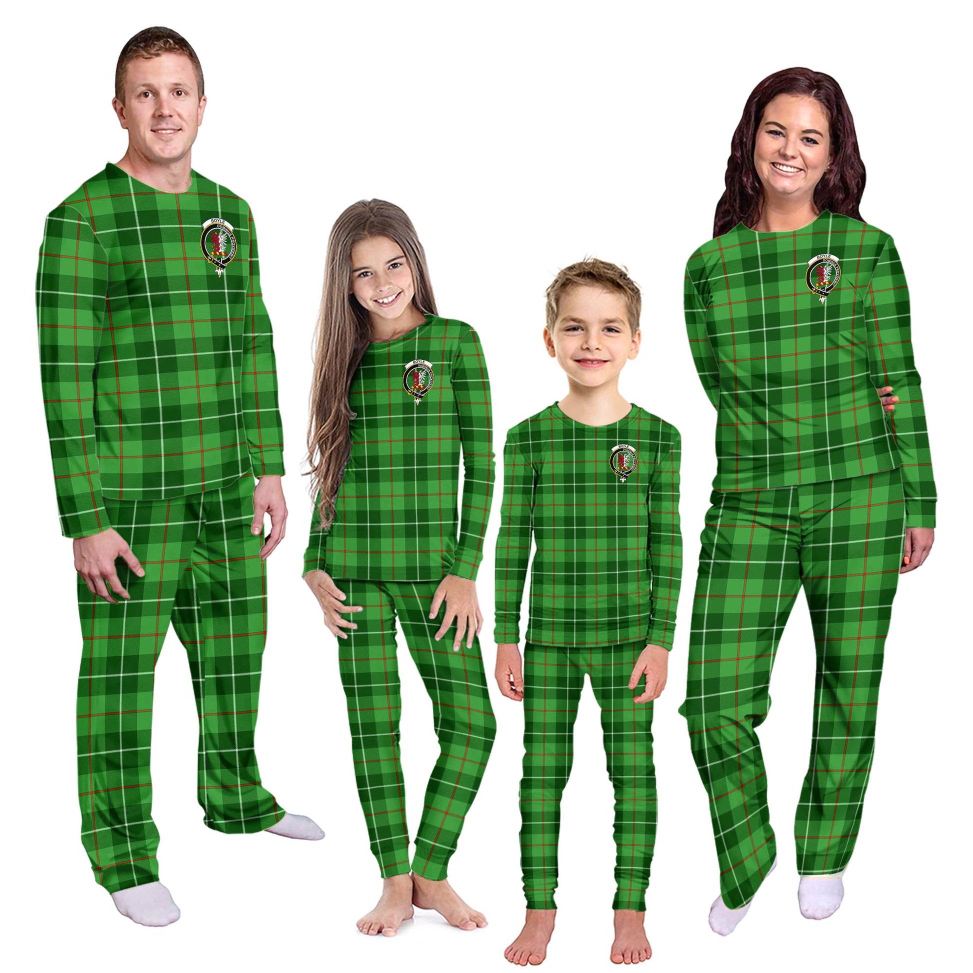 Boyle Tartan Pajamas Family Set with Family Crest Kid - Tartan Vibes Clothing