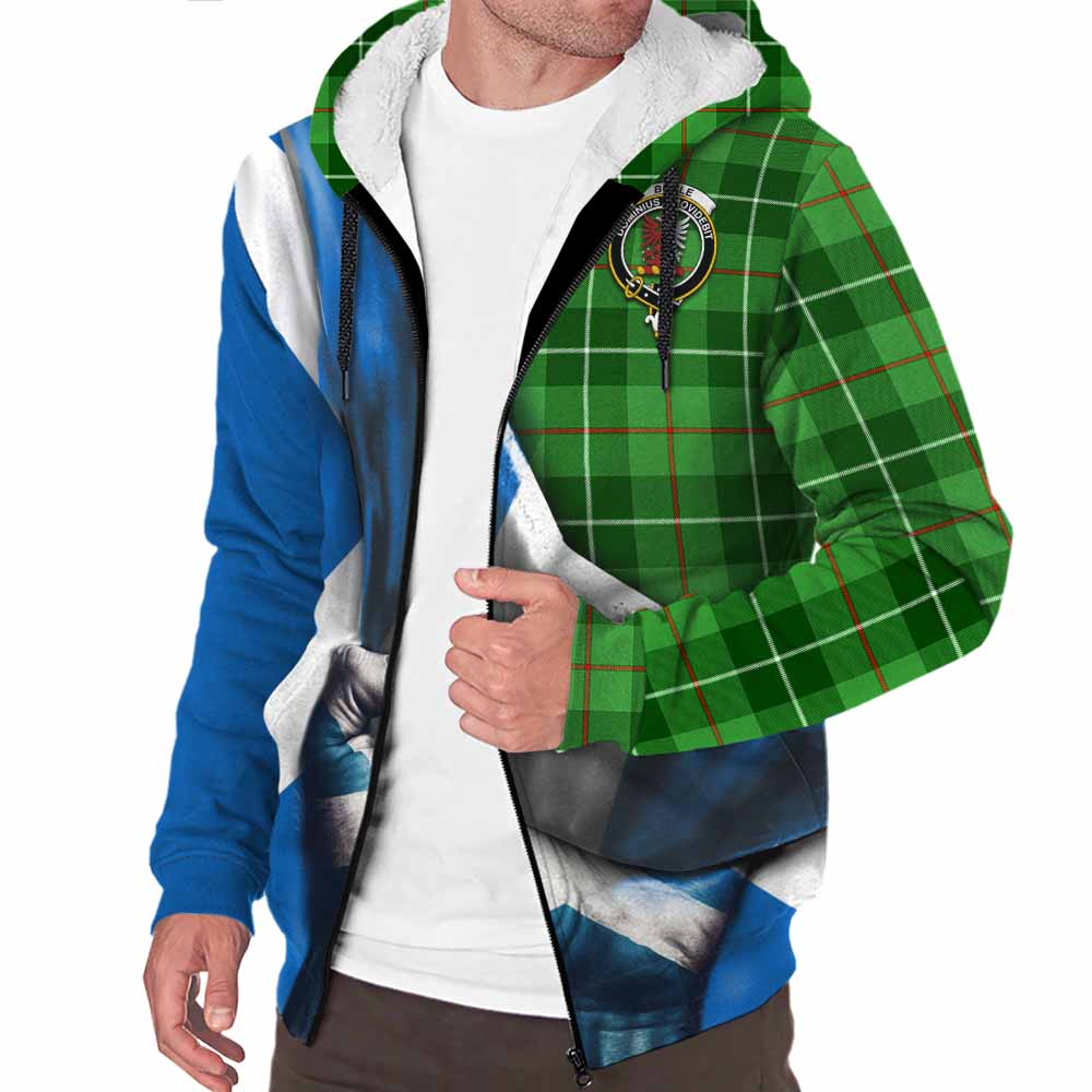 Tartan Vibes Clothing Boyle Tartan Sherpa Hoodie with Family Crest Scotland Patriotic Style