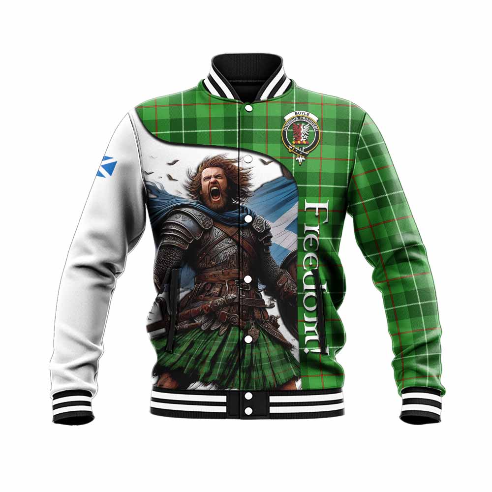 Tartan Vibes Clothing Boyle Crest Tartan Baseball Jacket Inspired by the Freedom of Scottish Warrior