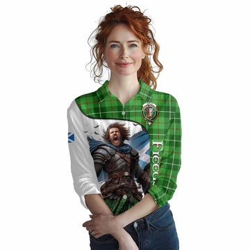 Boyle Crest Tartan Women's Casual Shirt Inspired by the Freedom of Scottish Warrior