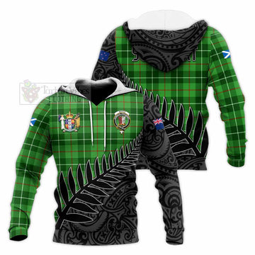 Boyle Crest Tartan Knitted Hoodie with New Zealand Silver Fern Half Style