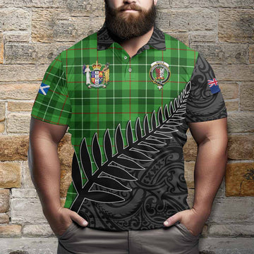 Boyle Crest Tartan Polo Shirt with New Zealand Silver Fern Half Style