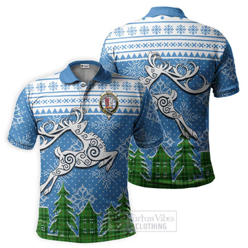 Boyle Clan Christmas Polo Shirt Celtic Reindeer Style