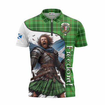 Boyle Crest Tartan Zipper Polo Shirt Inspired by the Freedom of Scottish Warrior